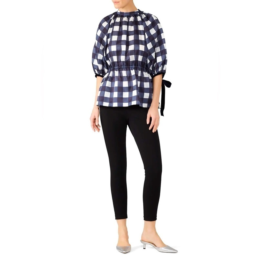 MOTHER OF PEARL Raglan Gingham Top Blue 0